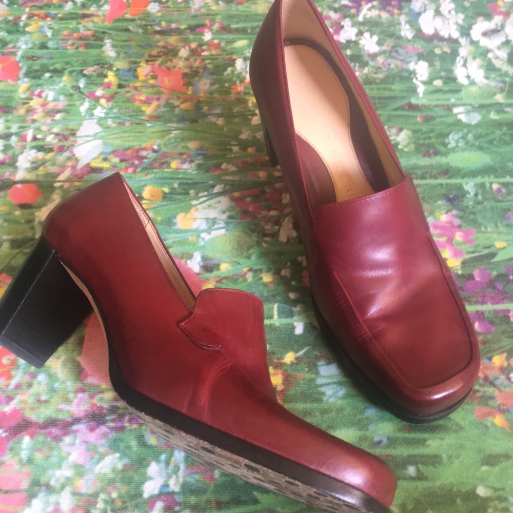 ANTONIO MELANI Leather Red Loafer With Heel 7M